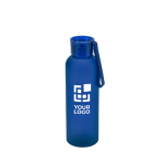 Gefrostete RPET-Flasche mit auslaufsicherem Deckel, 600 ml Ansicht mit Druckbereich