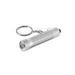 Schlüsselanhänger aus recyceltem Aluminium mit LED-Licht farbe mattsilber