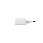 Netzadapter aus recyceltem ABS mit zwei USB-Anschlüssen farbe weiß dritte Ansicht