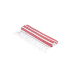 Gestreiftes Strandhandtuch aus Baumwolle und Polyester, 180 g/m² farbe rot
