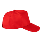 5-Panelen-Cap aus recyceltem Polyester und Klettverschluss, 210 g/m² farbe rot dritte Ansicht