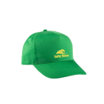 5-Panelen-Cap aus recyceltem Polyester und Klettverschluss, 210 g/m² farbe grün Ansicht mit Logo 1
