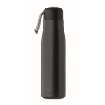 Auslaufsichere Edelstahlflasche mit Kordelgriff, 500 ml farbe schwarz vierte Ansicht