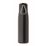 Auslaufsichere Edelstahlflasche mit Kordelgriff, 500 ml farbe schwarz fünfte Ansicht