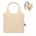Faltbare Einkaufstasche aus recycelter Baumwolle, 140 g/m2 farbe beige