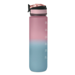 RPET-Flasche mit Trinköffnung und Trinkzeitmarkierungen, 1 L