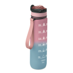 RPET-Flasche mit Trinköffnung und Trinkzeitmarkierungen, 1 L