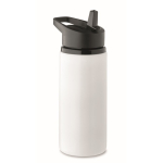 Flasche aus Recyclingedelstahl mit Öffnung und Griff, 500 ml farbe weiß