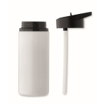 Flasche aus Recyclingedelstahl mit Öffnung und Griff, 500 ml farbe weiß achte Ansicht