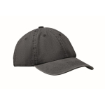 Cap aus gewaschener Baumwolle mit Klettverschluss, 265 g/m2 farbe schwarz