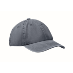 Cap aus gewaschener Baumwolle mit Klettverschluss, 265 g/m2 farbe blau
