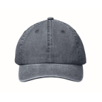 Cap aus gewaschener Baumwolle mit Klettverschluss, 265 g/m2 farbe blau vierte Ansicht