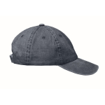 Cap aus gewaschener Baumwolle mit Klettverschluss, 265 g/m2 farbe blau sechste Ansicht