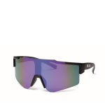 Sportsonnenbrille mit verspiegelten Gläsern und UV400-Schutz farbe blau Ansicht mit Druckbereich