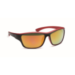 Sport-Sonnenbrille mit verspiegelten Gläsern und farbigen Details farbe rot