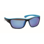 Sport-Sonnenbrille mit verspiegelten Gläsern und farbigen Details farbe türkis