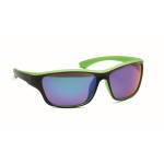 Sport-Sonnenbrille mit verspiegelten Gläsern und farbigen Details farbe lindgrün
