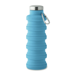 Faltbare Silikonflasche mit Karabiner 500 ml farbe hellblau