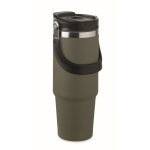 Doppelwandiger Becher mit Halm, Trinköffnung und Tragegriff, 850 ml dritte Ansicht