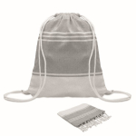 Set mit Turnbeutel und passendem gestreiftem Pareo, 180 g/m2 farbe grau siebte Ansicht