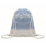 Set mit Turnbeutel und passendem gestreiftem Pareo, 180 g/m2 farbe türkis
