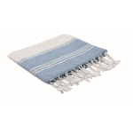 Set mit Turnbeutel und passendem gestreiftem Pareo, 180 g/m2 farbe türkis zweite Ansicht