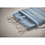 Set mit Turnbeutel und passendem gestreiftem Pareo, 180 g/m2 farbe türkis viertes Detailbild