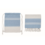 Set mit Turnbeutel und passendem gestreiftem Pareo, 180 g/m2 farbe türkis sechste Ansicht