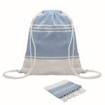 Set mit Turnbeutel und passendem gestreiftem Pareo, 180 g/m2 farbe türkis siebte Ansicht