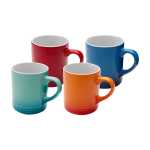 Keramiktasse mit Farbverlaufseffekt mit Logo, 330 ml farbe türkis zweite Ansicht in verschiedenen Farben