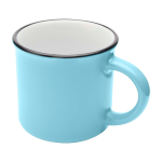 Vintage-Keramiktasse mit schwarzem Rand, 240 ml farbe pastellblau zweite Vorderansicht