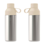 Trinkflasche aus recycelten Materialien mit Becher, 620 ml, Ocean Bottle farbe sandbraun dritte Ansicht