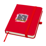 Notizbuch mit Hardcover und Soft-Touch-Umschlag, A6 liniert farbe rot Ansicht mit Tampondruck