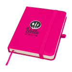 Notizbuch mit Hardcover und Soft-Touch-Umschlag, A6 liniert farbe rosa Ansicht mit Tampondruck
