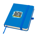 Notizbuch mit Hardcover und Soft-Touch-Umschlag, A6 liniert farbe hellblau Ansicht mit Tampondruck