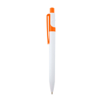 Eleganter Kuli aus recyceltem Plastik, blaue Tinte farbe orange Seitenansicht