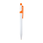 Eleganter Kuli aus recyceltem Plastik, blaue Tinte farbe orange zweite Seitenansicht