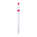Eleganter Kuli aus recyceltem Plastik, blaue Tinte farbe pink zweite Rückansicht