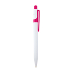 Eleganter Kuli aus recyceltem Plastik, blaue Tinte farbe pink zweite Seitenansicht