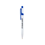 Eleganter Kuli aus recyceltem Plastik, blaue Tinte Ansicht mit Druckbereich