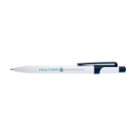 Eleganter recycelter Kugelschreiber, schwarze Tinte farbe marineblau Ansicht mit Tampondruck