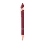 Kuli aus recyceltem Alu in Roségold, blaue Tinte farbe bordeaux Seitenansicht
