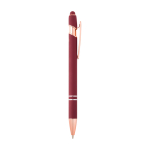 Kuli aus recyceltem Alu in Roségold, blaue Tinte farbe bordeaux zweite Seitenansicht