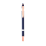 Kuli aus recyceltem Alu in Roségold, blaue Tinte farbe marineblau