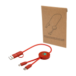 5-in-1 Schnellladekabel aus recyceltem Kunststoff Ansicht mit Tampondruck