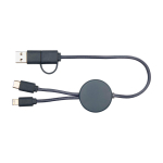 5-in-1 Schnellladekabel aus recyceltem Kunststoff zweite Rückansicht