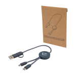 5-in-1 Schnellladekabel aus recyceltem Kunststoff Ansicht mit Tampondruck