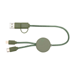 5-in-1 Schnellladekabel aus recyceltem Kunststoff zweite Vorderansicht