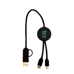 5-in-1 Schnellladekabel aus recyceltem Kunststoff Ansicht mit Druckbereich