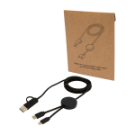 5-in-1 recyceltes Ladekabel mit Datensynchronisation, 27 W farbe schwarz